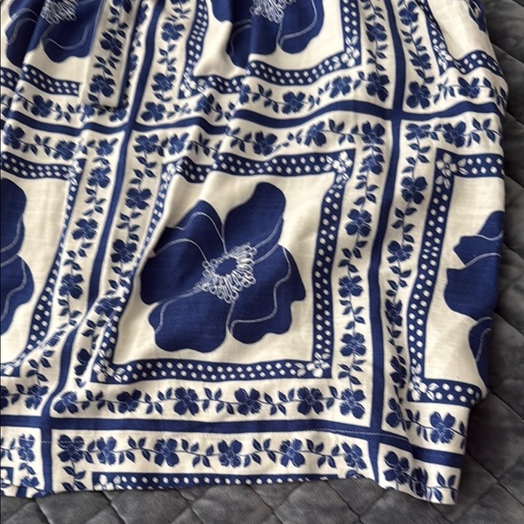 Draper James RSVP Navy and Cream midi dress floral embroidered look smocked XL - Picture 8 of 9